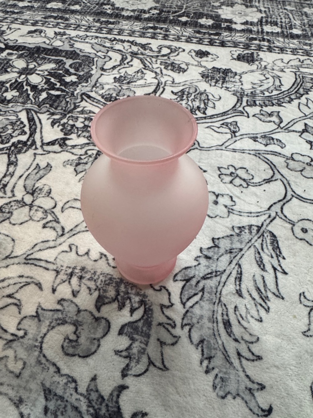 Pink Frosted Glass Vase -